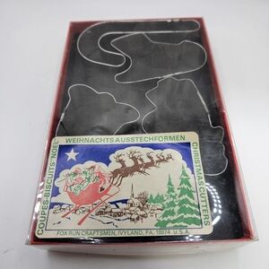 Vintage Fox Run Craftsmen 5 Pack Metal Christmas Cookie Cutters